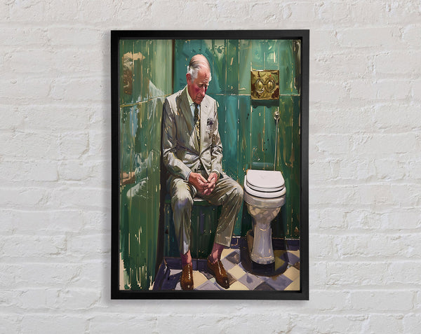 Charlie In The Bathroom Framed Print
