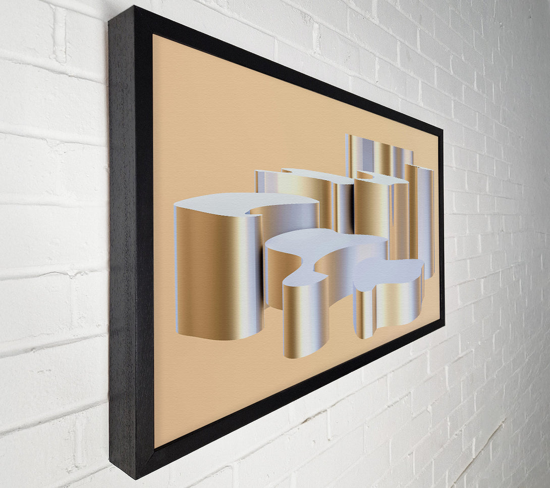  A Canvas Print of Golden Fluid Forms Canvas Wall Art