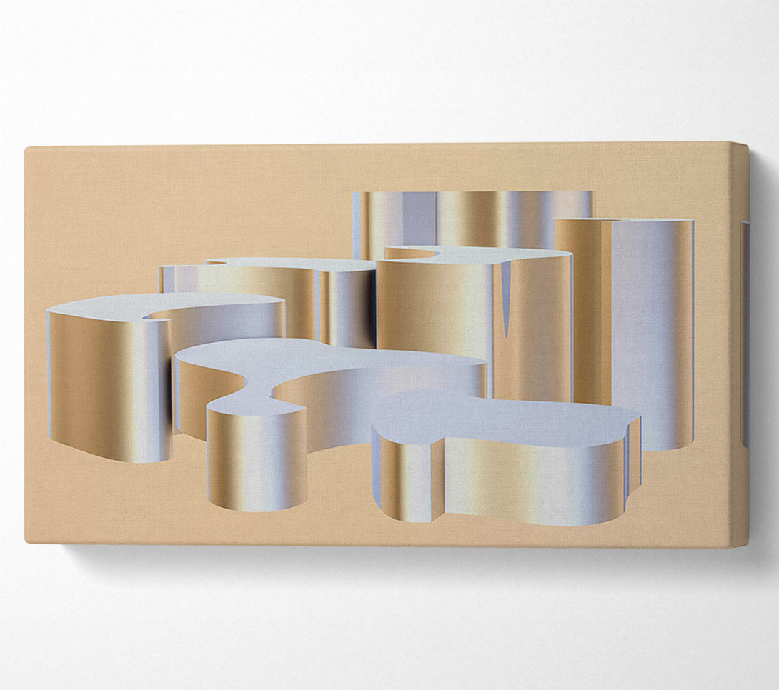  A Canvas Print of Golden Fluid Forms Canvas Wall Art