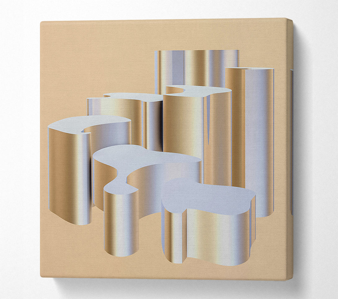  A Canvas Print of Golden Fluid Forms Canvas Wall Art
