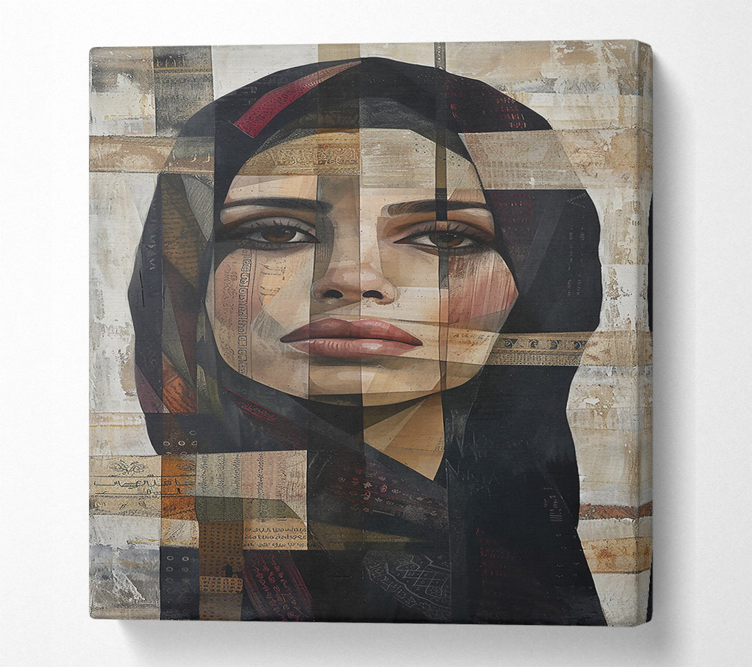  A Canvas Print of Crimson Veiled Gaze Canvas Print
