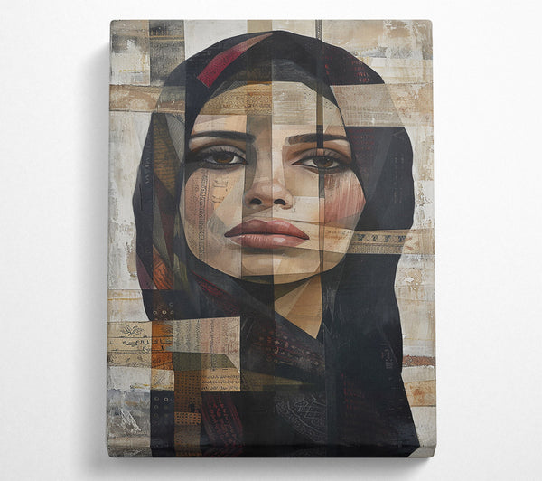  A Canvas Print of Crimson Veiled Gaze Canvas Print