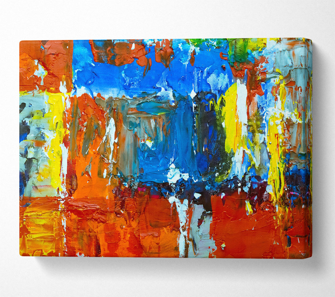  A Canvas Print of Blue And Orange Abstract Canvas Wall Art