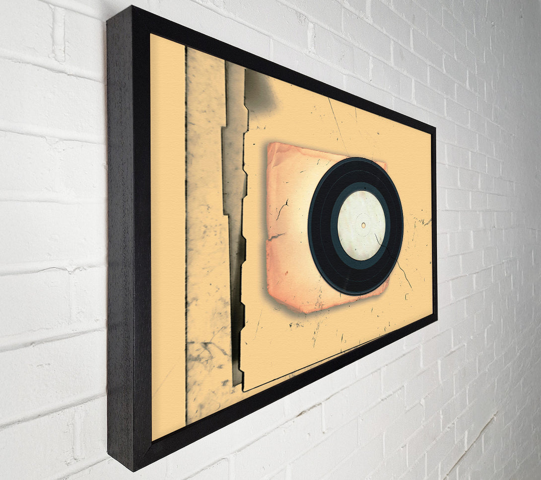  A Canvas Print of Beige Vinyl Record Canvas Print