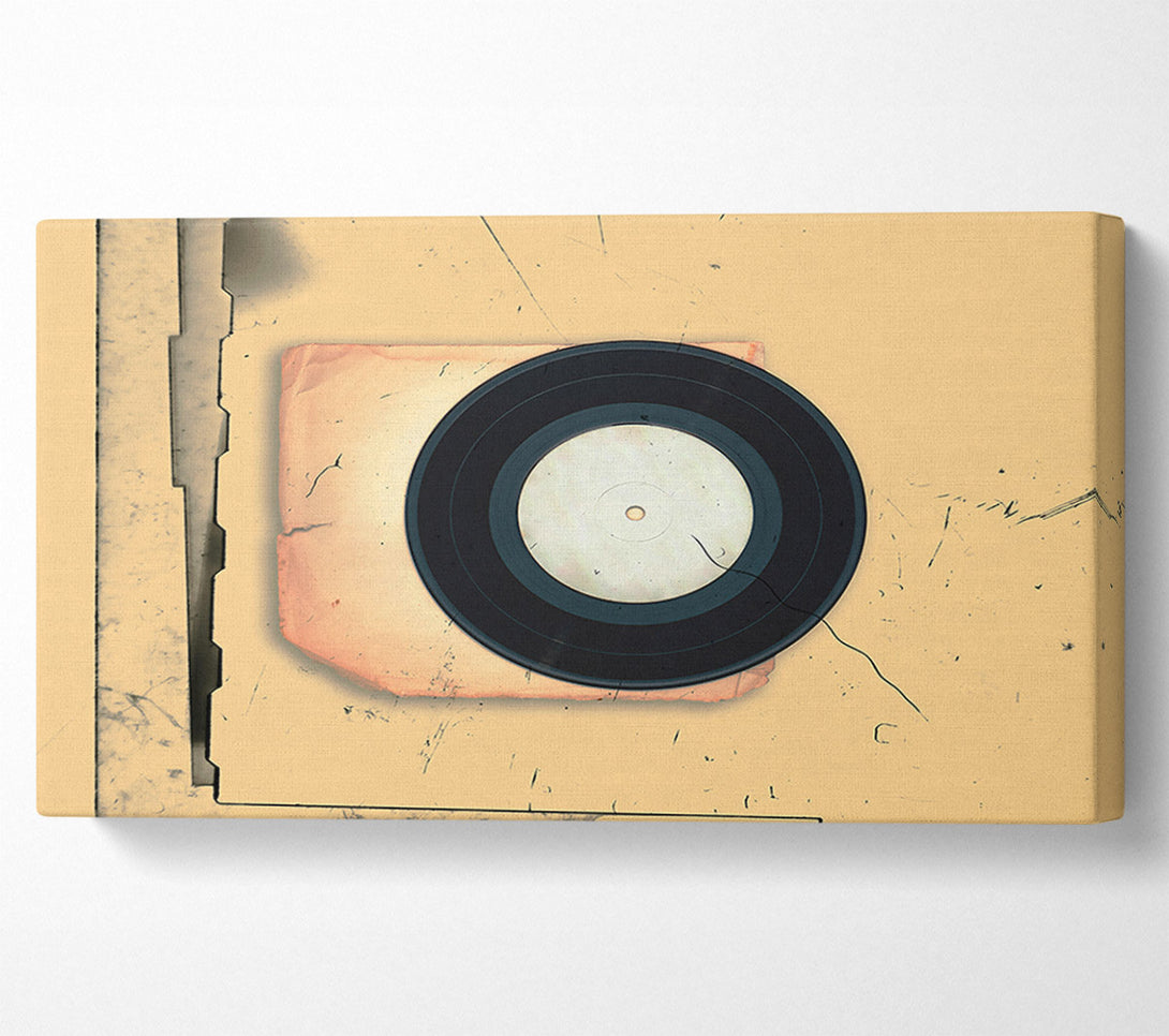  A Canvas Print of Beige Vinyl Record Canvas Print