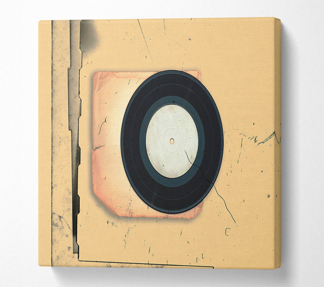 A Canvas Print of Beige Vinyl Record Canvas Print