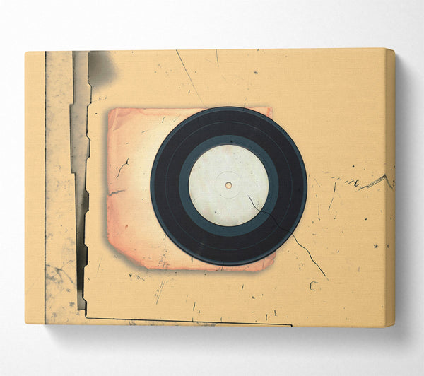  A Canvas Print of Beige Vinyl Record Canvas Print