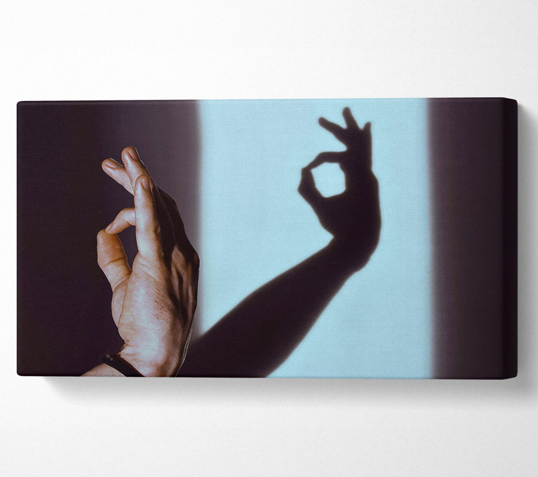  A Canvas Print of Blue Hand Shadow Canvas Wall Art