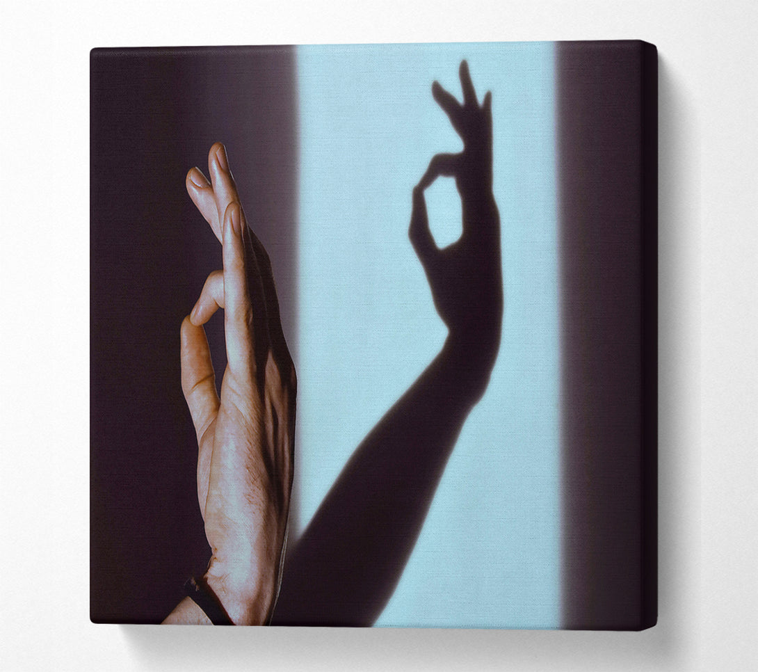  A Canvas Print of Blue Hand Shadow Canvas Wall Art