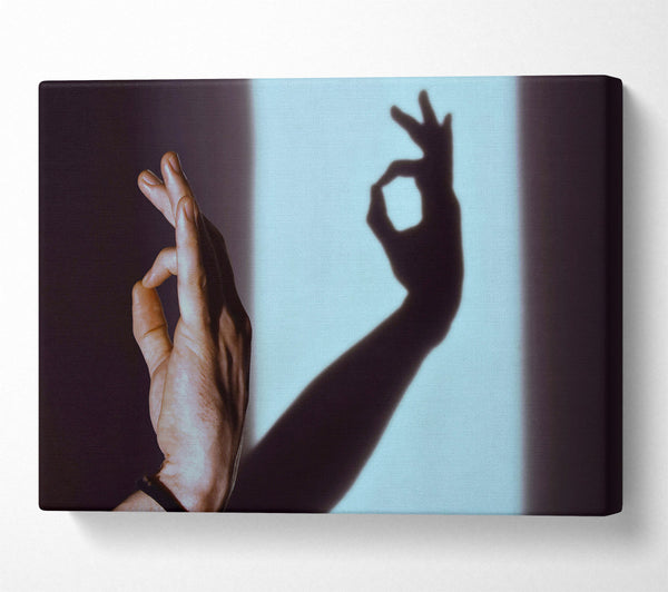  A Canvas Print of Blue Hand Shadow Canvas Wall Art