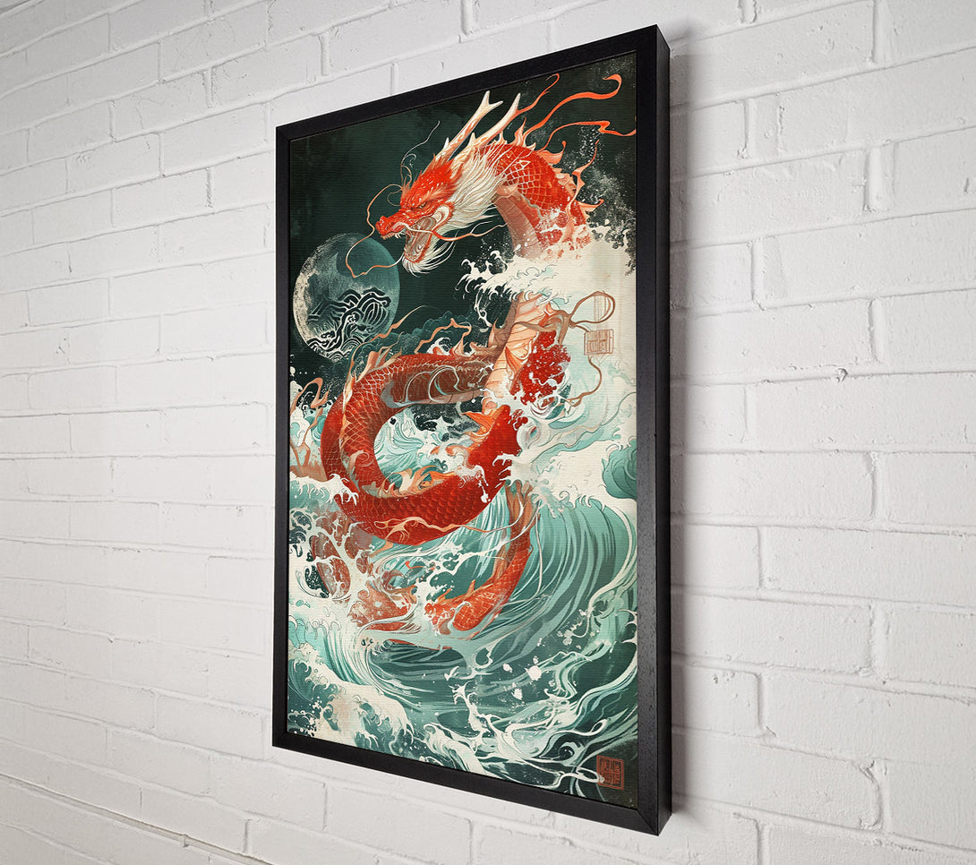  A Canvas Print of Crimson Dragon'S Fury Canvas Wall Art