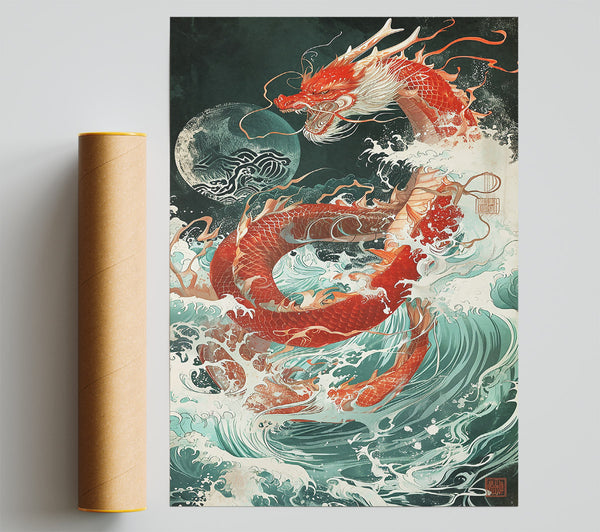 Crimson Dragon'S Fury Giclee Print