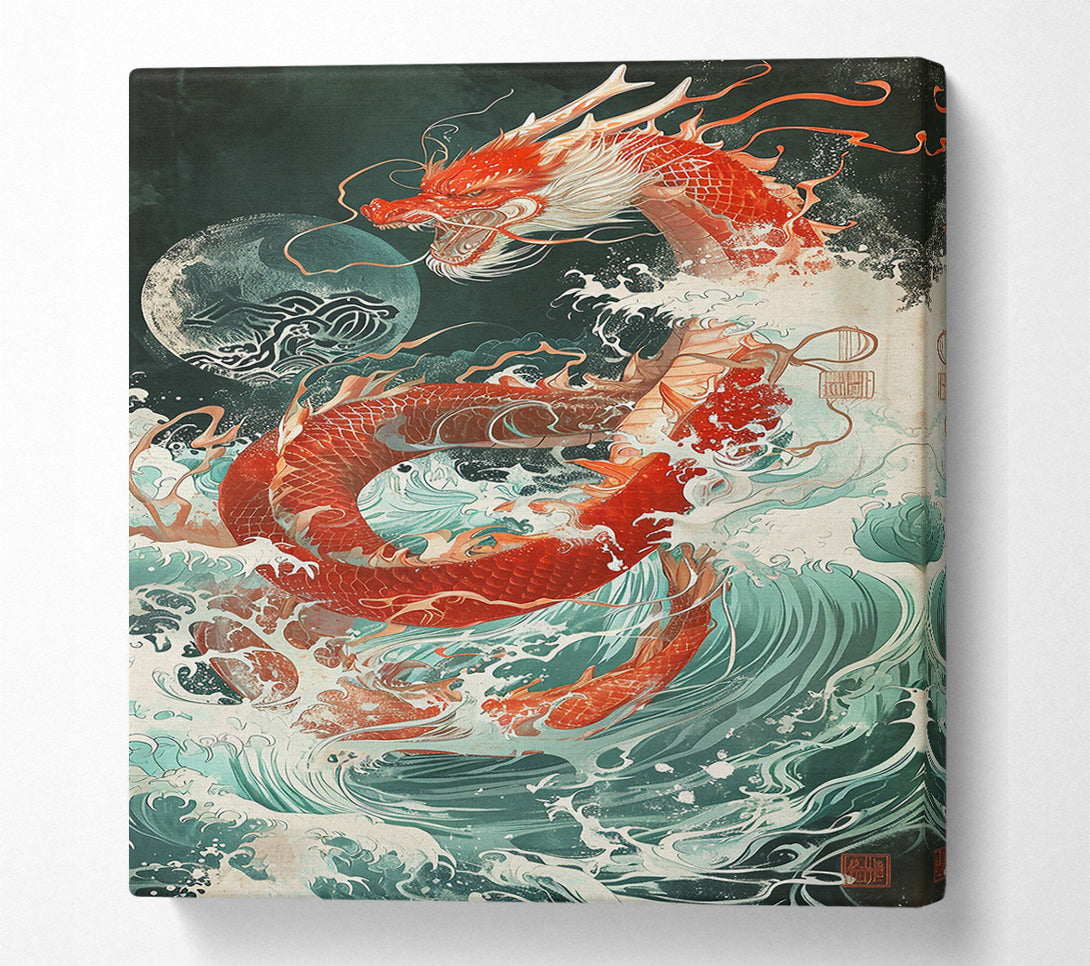  A Canvas Print of Crimson Dragon'S Fury Canvas Wall Art
