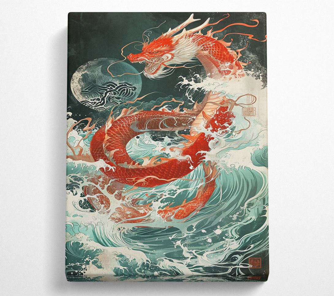 A Canvas Print of Crimson Dragon'S Fury Canvas Wall Art