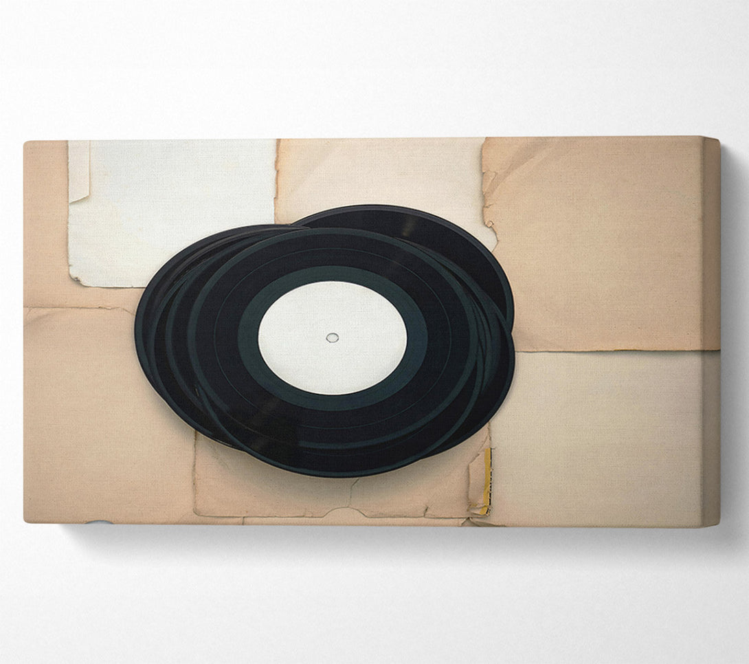  A Canvas Print of Black Vinyl Stack Canvas Art