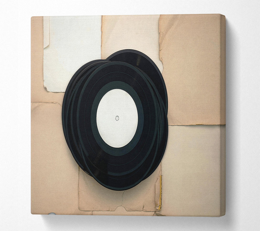  A Canvas Print of Black Vinyl Stack Canvas Art