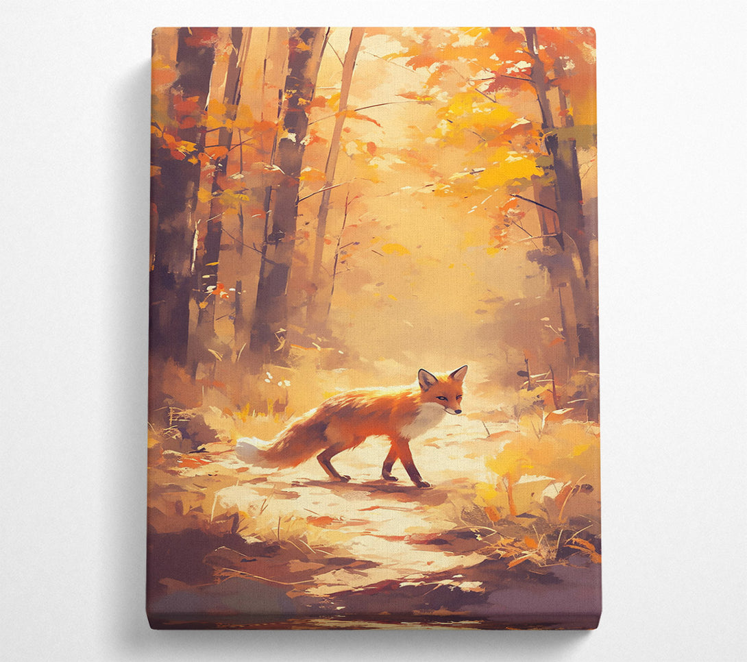  A Canvas Print of Golden Fox Path Canvas Art