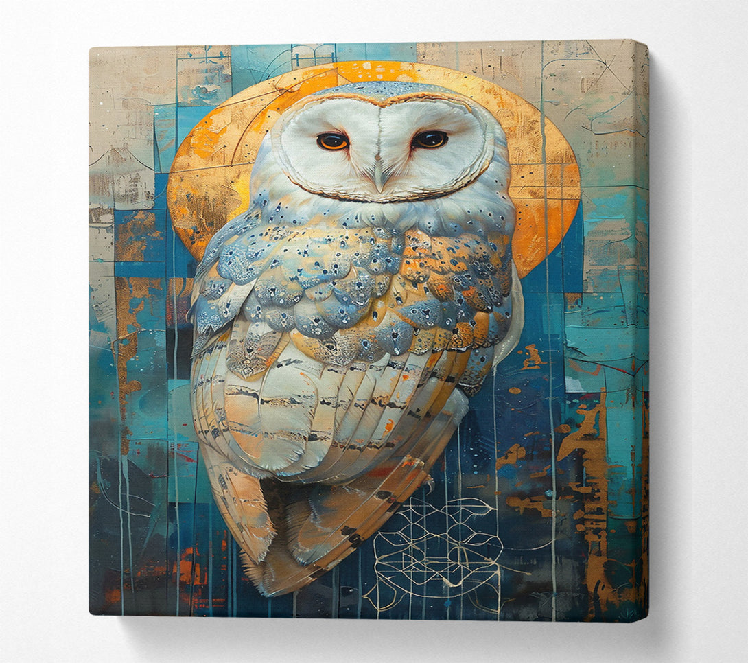  A Canvas Print of Golden Owl'S Gaze Canvas Art