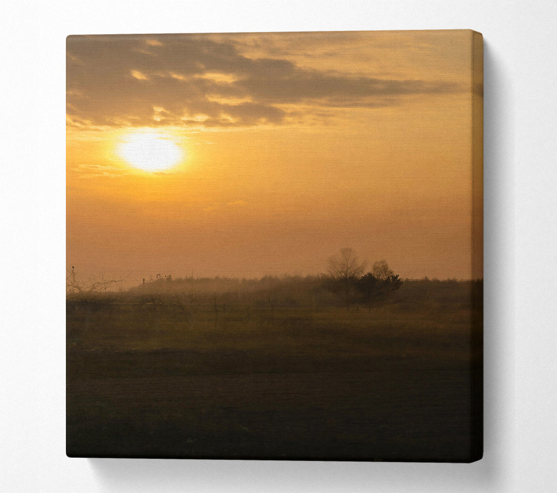  A Canvas Print of Golden Sunset Haze Canvas Print