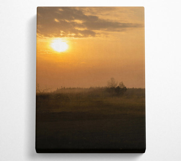  A Canvas Print of Golden Sunset Haze Canvas Print