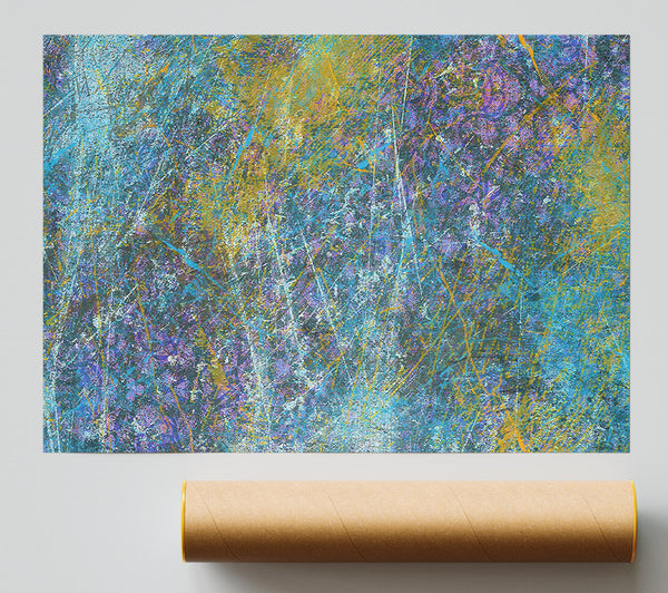 Azure Abstract Streaks Poster