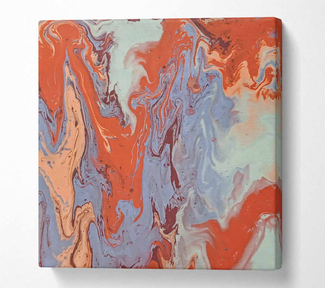  A Canvas Print of Coral And Lavender Swirls Canvas Print
