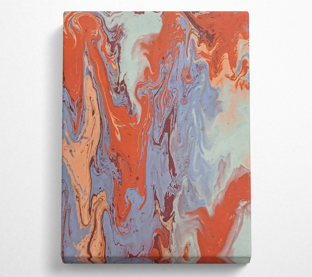  A Canvas Print of Coral And Lavender Swirls Canvas Print