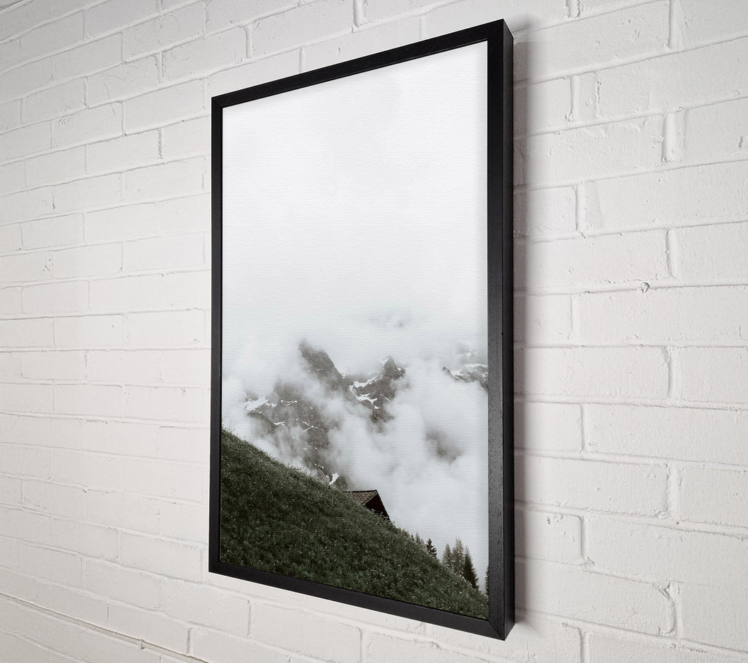  A Canvas Print of Green Peaks In Fog Canvas Print