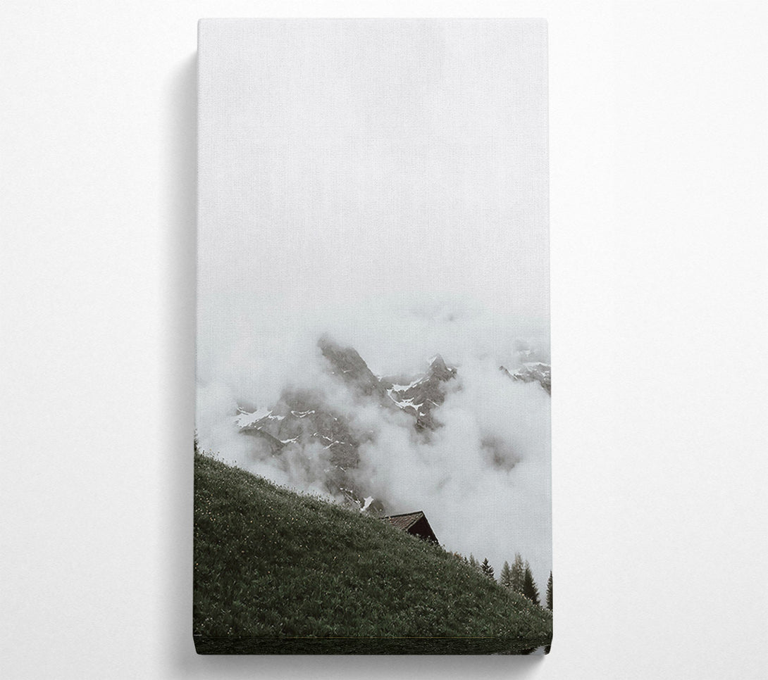  A Canvas Print of Green Peaks In Fog Canvas Print