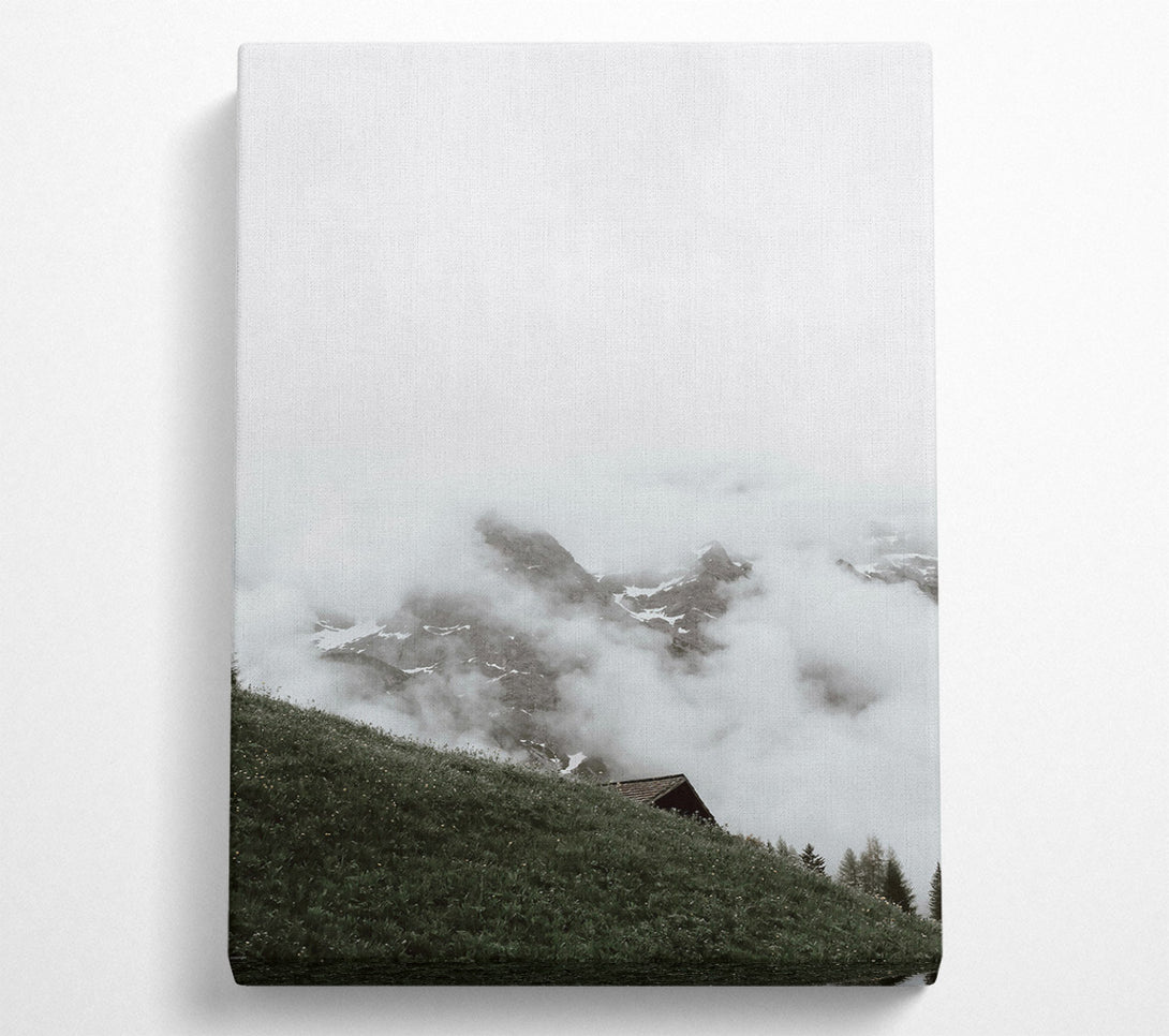  A Canvas Print of Green Peaks In Fog Canvas Print