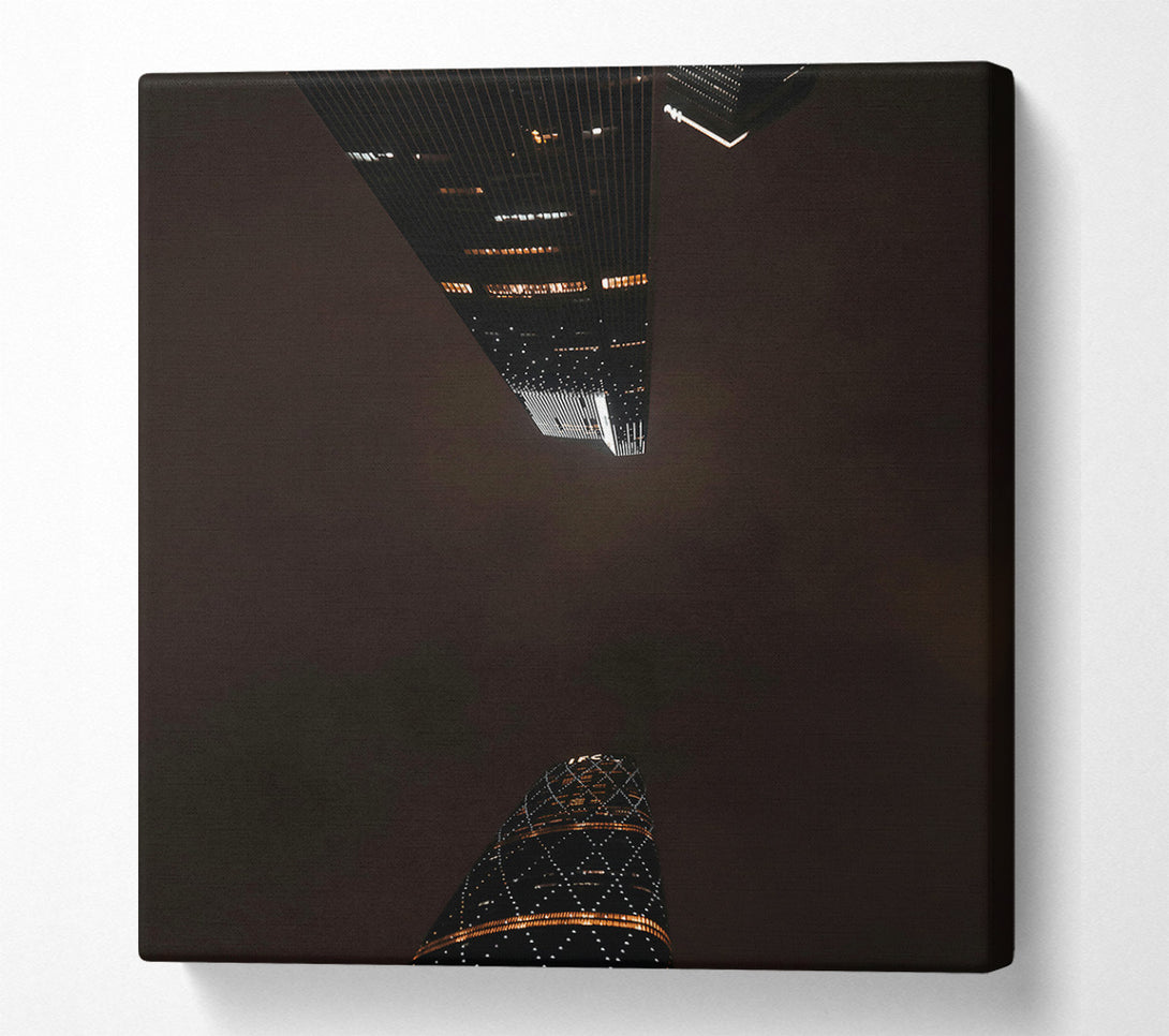 A Canvas Print of Nighttime City Lights Canvas Art