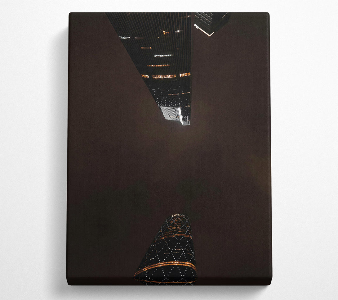  A Canvas Print of Nighttime City Lights Canvas Art