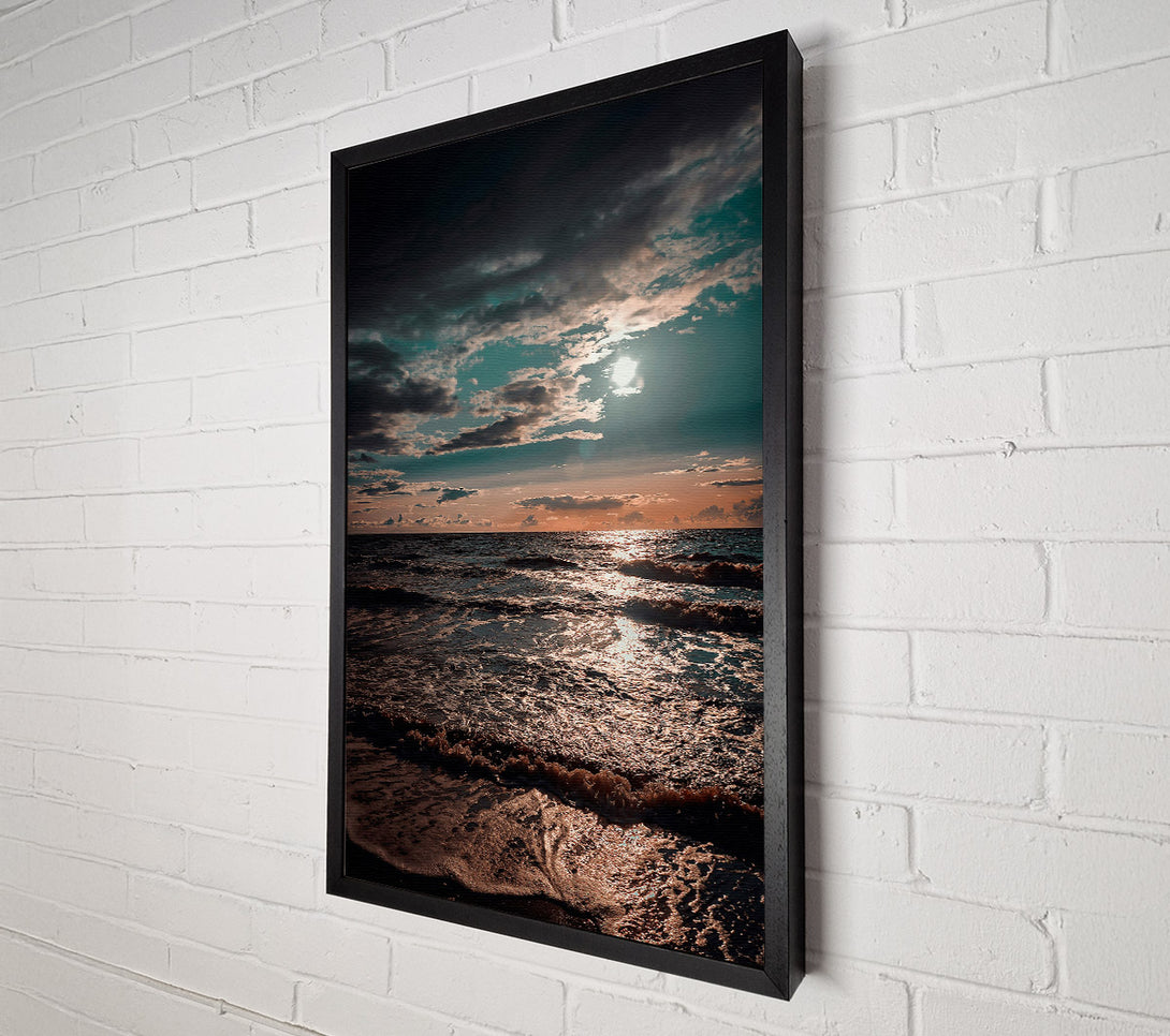  A Canvas Print of Golden Ocean Sunset Canvas Print