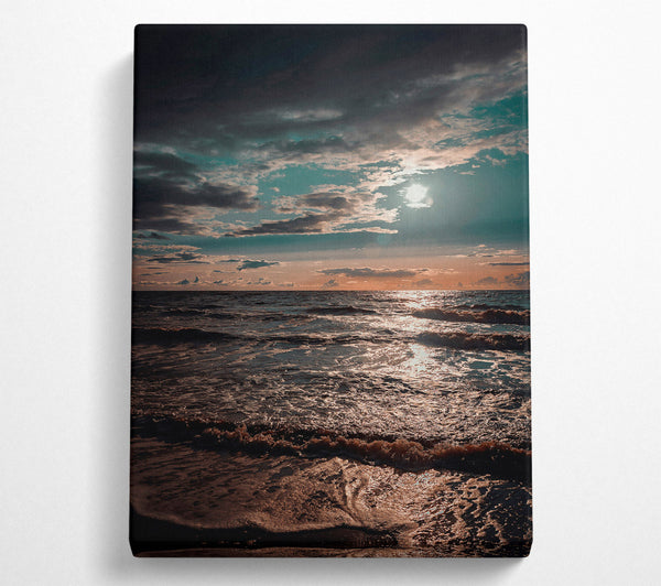  A Canvas Print of Golden Ocean Sunset Canvas Print
