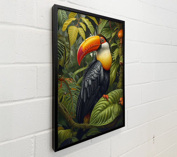 Orange Toucan In Green
