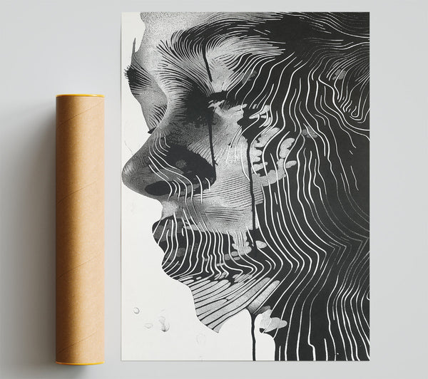 Black Lines And Tears Print