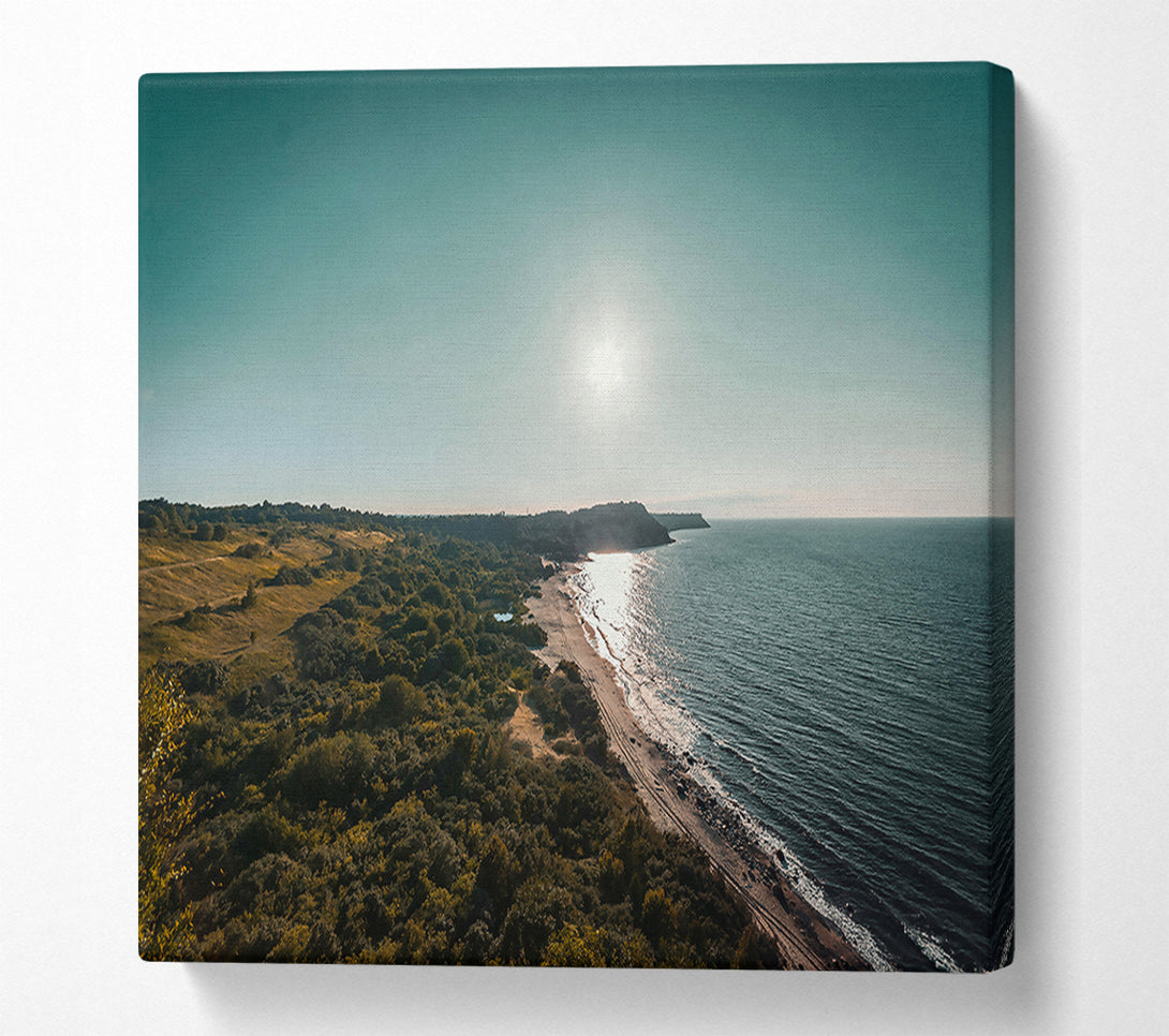  A Canvas Print of Azure Coastline Sunset Canvas Print