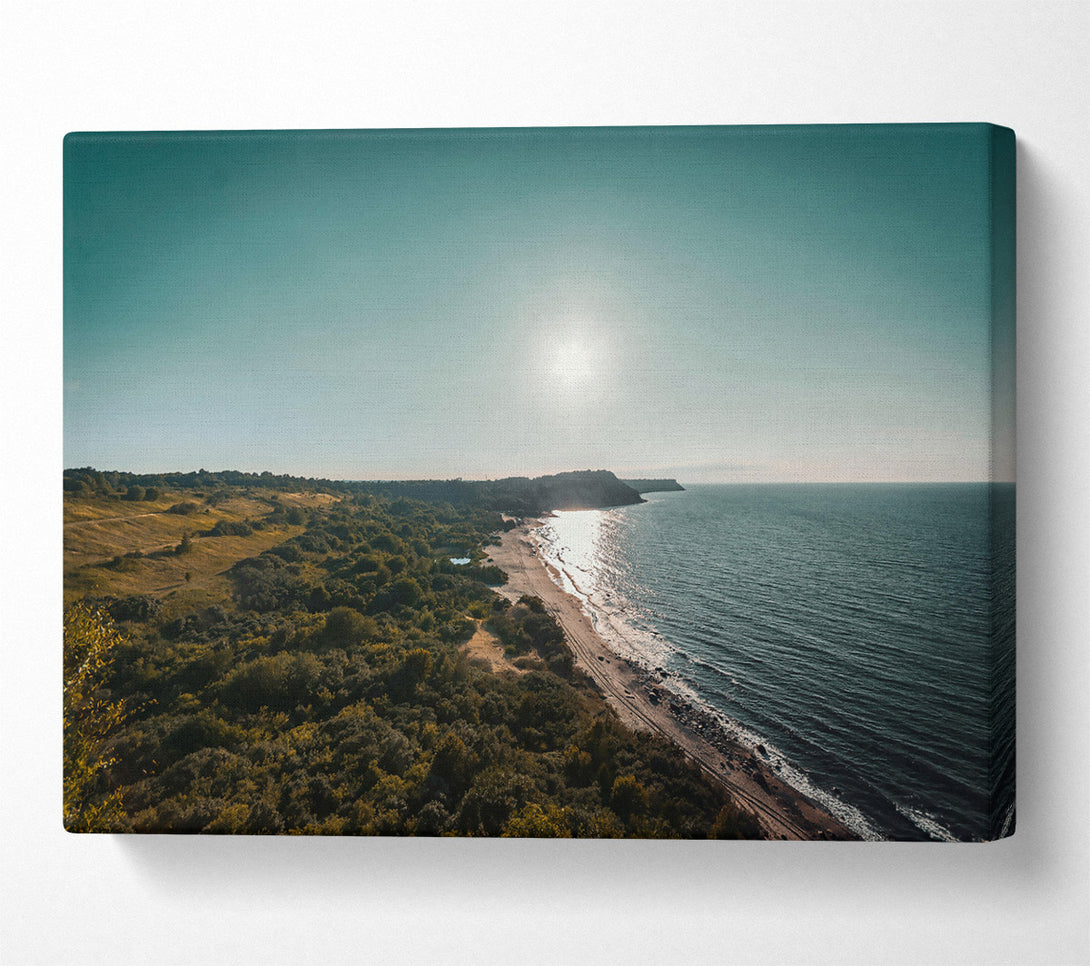  A Canvas Print of Azure Coastline Sunset Canvas Print
