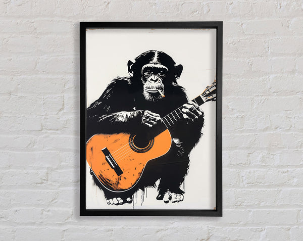 Chimp Guitar Framed Print