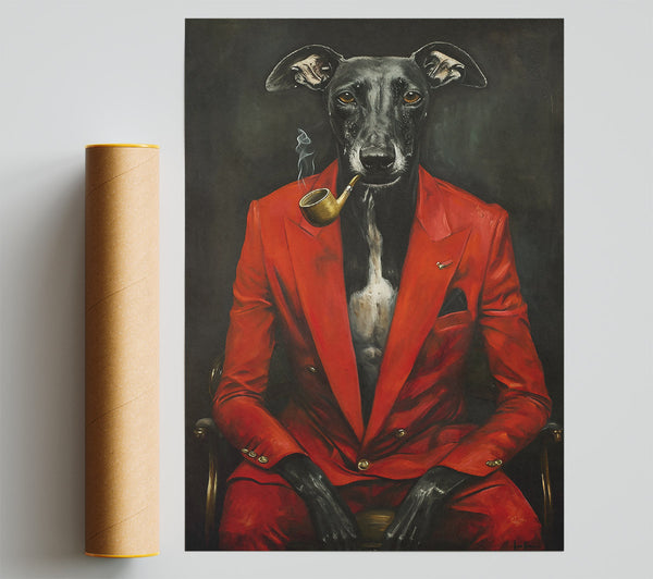 Crimson Canine Connoisseur Poster