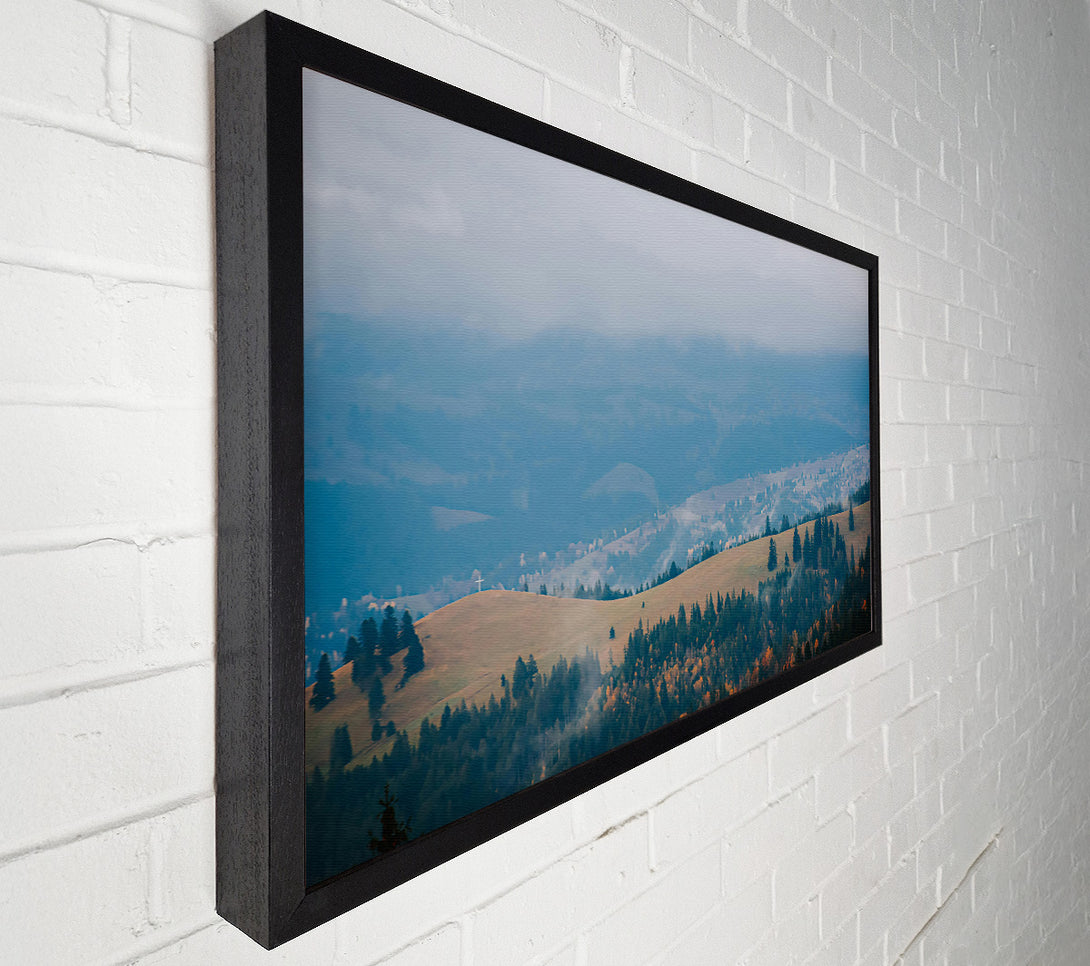  A Canvas Print of Blue Mist Over Hills Canvas Print