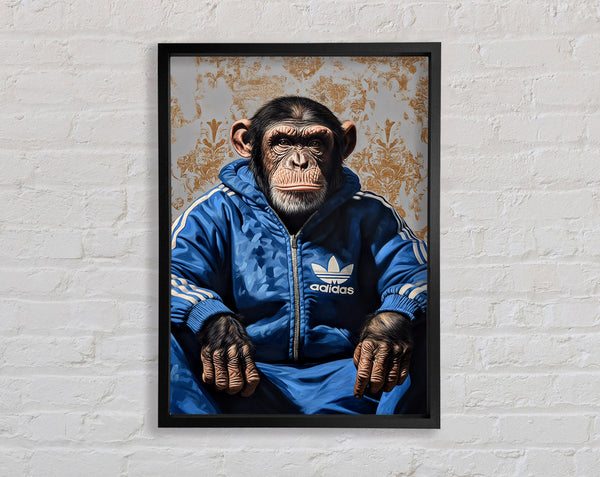 Chimp Tracksuit Framed Print
