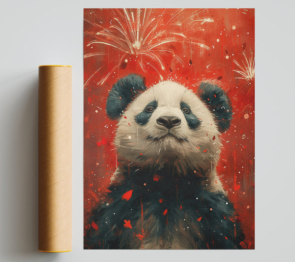Red Panda Celebration Poster
