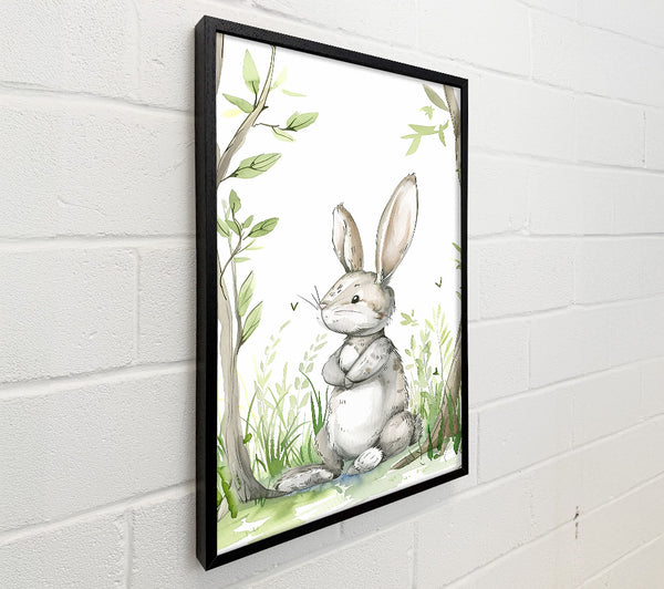 Grey Bunny In Woods