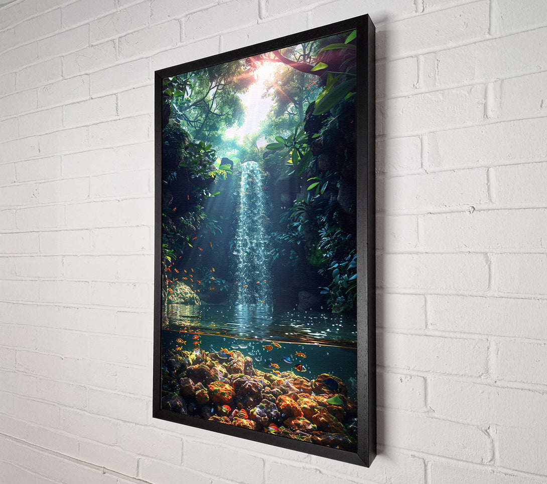  A Canvas Print of Emerald Waterfall Dreams Canvas Print