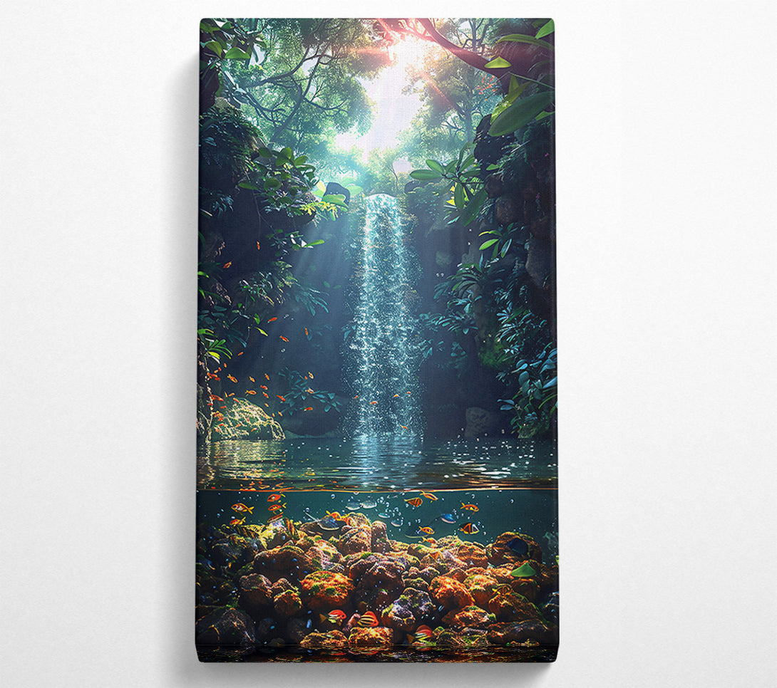  A Canvas Print of Emerald Waterfall Dreams Canvas Print