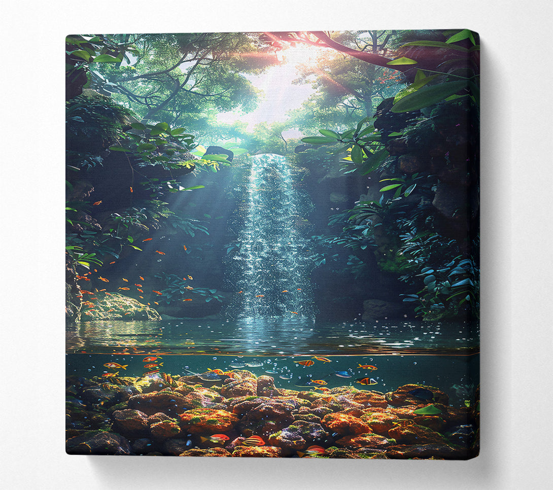  A Canvas Print of Emerald Waterfall Dreams Canvas Print