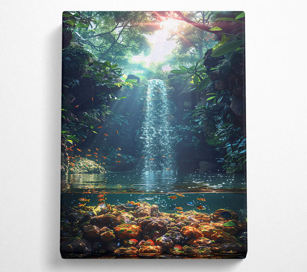 A Canvas Print of Emerald Waterfall Dreams Canvas Print