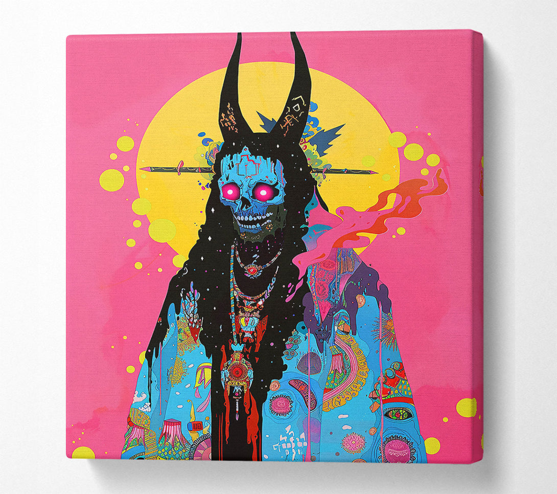 A Canvas Print of Pink Cosmic Skull Canvas Wall Art