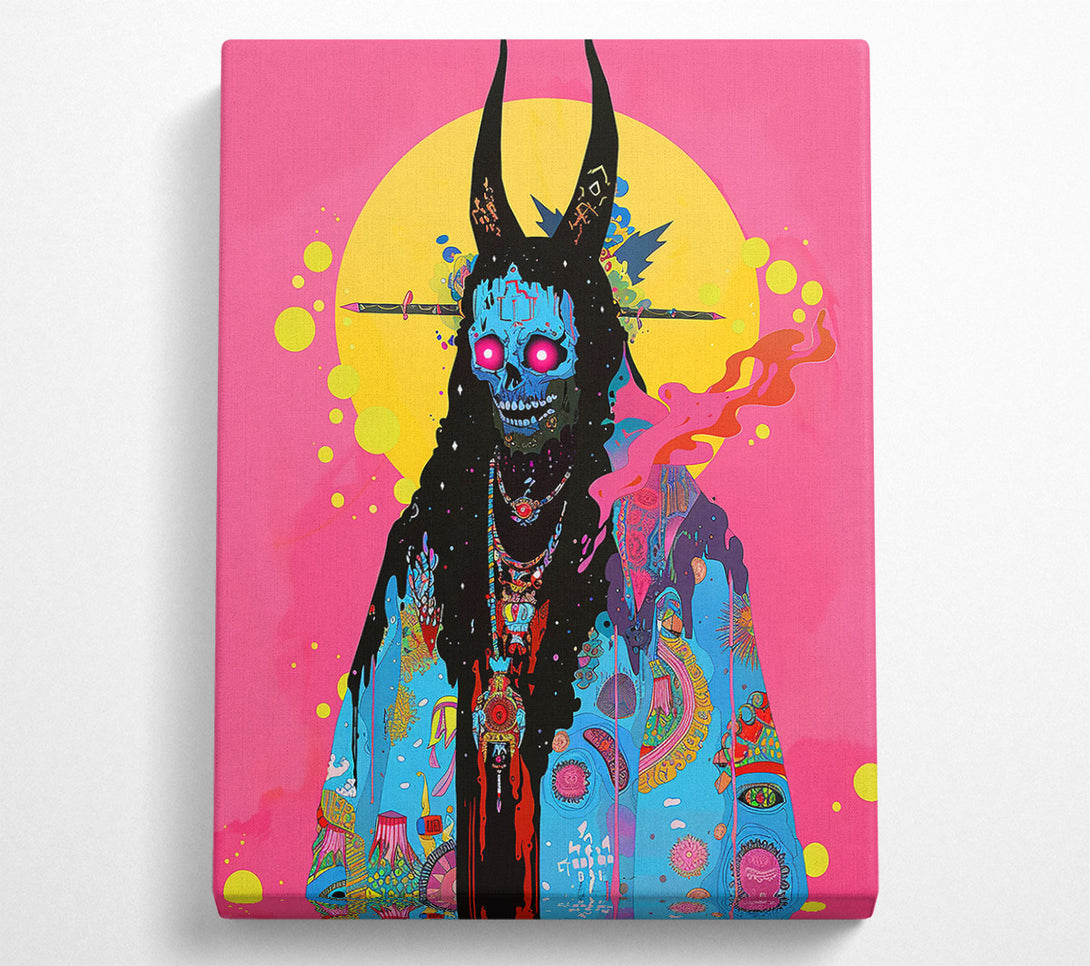  A Canvas Print of Pink Cosmic Skull Canvas Wall Art